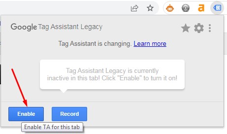 Tag Assistant enable